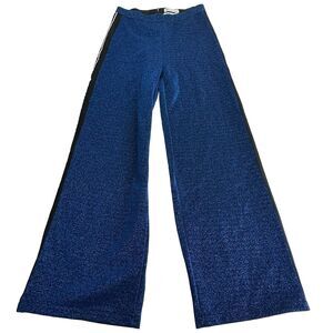 UO Urban Outfitters High-Rise Blue Sparkle Striped Culotte Pants Size XS